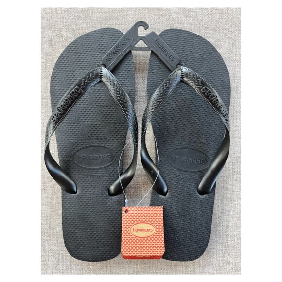 Havaianas Top Flip Flops Black – Men 11/12 (Women 13/14) - Brand New with Tags - Picture 1 of 4